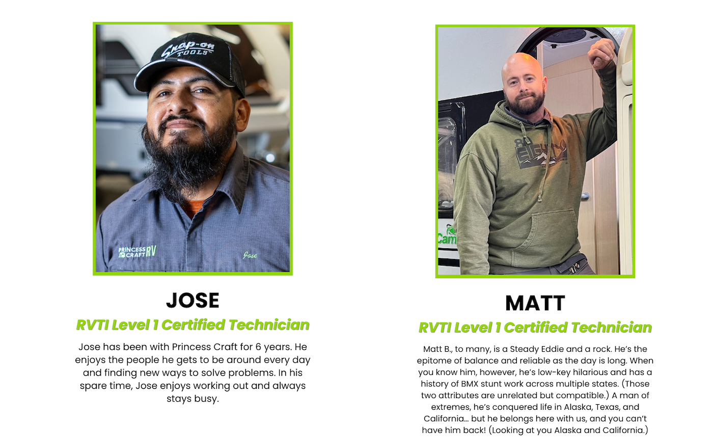 Certified RV Technicians Jose and Matt